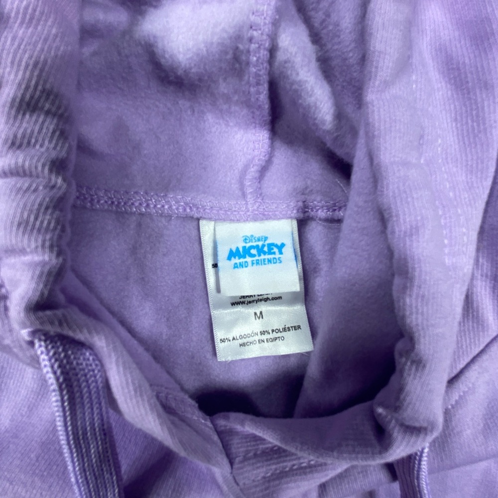 NWT Disney Mickey & Friends Hoodie Women Medium Lilac‎ Purple Long Sleeve Fleece - Picture 6 of 9